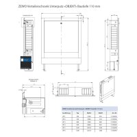 Verteilerschrank Unterputz 6-8 Heiz- kreise H=705-805mm...