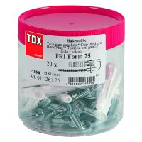 Tox Hakendübel H-TRI Form 25 mit TRIKA 8/52, Haken 5,0/5 mm, Dose a 20 Stück