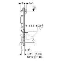 Geberit DUOFIX Basic Montagelement für Wand WC 458103