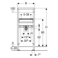 Geberit-Duofix Basic für Waschtisch Einlocharmatur, BH 1120, inkl. Bef.-satz