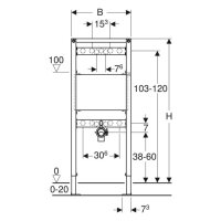 Geberit-Duofix für Ausgussbecken Bauhöhe 1300mm