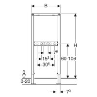 Geberit-Duofix für Aufputz-Bade und Brausebatterie Bauhöhe 1120mm