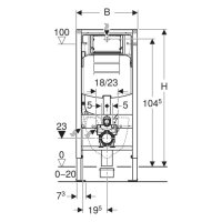 GE Duofix Element für WWC, 112 cm mit Sigma UP-SPK 12 cm, E-/K-Anschl.Dose