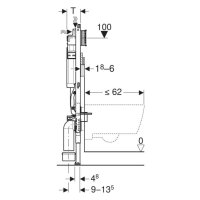 GE Duofix Element für WWC, 112 cm mit Sigma UP-SPK 12 cm, E-/K-Anschl.Dose