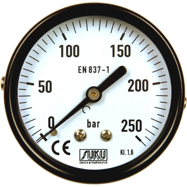 Heizungs-Manometer Anzeigenbereich 63mm 0-10bar d=1/4" Kunststoff hinten/axial