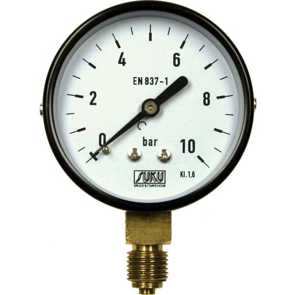 Heizungs-Manometer Anzeigenbereich 0-10bar 63mm d=1/4" unten radial