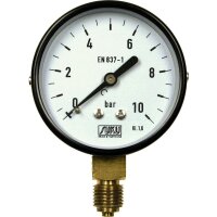 Heizungs-Manometer Anzeigenbereich 0-10bar 63mm...