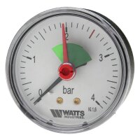 Watts-Heizungsmanometer MHA 63/4 axial 0-4 bar,...