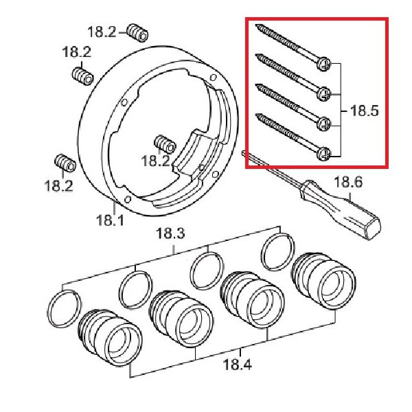 Hansa Kreuzschlitzschraubenset (4 STK) M 4,5x120mm für Varox-Rosettenträger