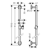 HG Brausenstange Unica Comfort 900mm chrom