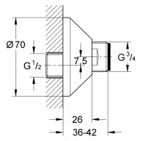 Grohe-S-Anschluß DN 15x20 (1/2x3/4") Nr. 12001...