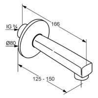 KLUDI STANDARD Wanneneinlauf DN 20 150mm chrom