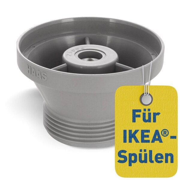 HAAS Ablauf- und Siphonadapter für IkeaSpülen 1 1/2, grau