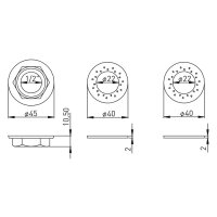 AS Befestigungsset 3-teilig 1/2" passend zu Armaturen m. Anschlussgewinde 1/2"