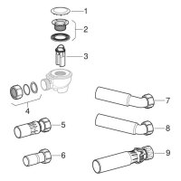 Geberit Ablaufgarnitur Grundset Uniflex D52 für 52 mm Ablaufloch