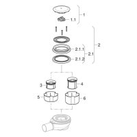 GE Duschwannenablauf d90 Sperrwasserhöhe 50 mm d50 PP