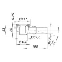 Orio Brausewannenablauf Grundset ohne Farbset, Höhe 83mm