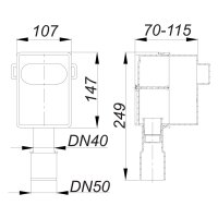 DALLMER Rohbauset Waschgeräte-Siphon 4000, DN 40/DN 50