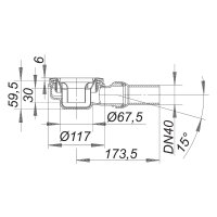 Orio 60 Brausewannenablauf Grundset ohne Farbset, Höhe 60 mm