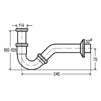 Bidet-Röhrensifon DN 32(11/4") verchromt