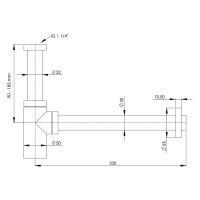 sanibel-Designsiphon rund DN32 (11/4") verchromt