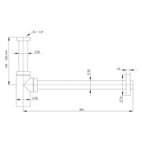 sanibel-Universal-Designsiphon rund DN 32 (11/4") verchromt