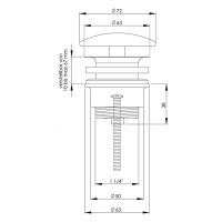 sanibel-Design-Ablaufventil mit Stopfen rund gewölbt DN 32 (11/4") weiß