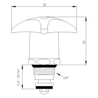 sanibel-Oberteil aus Messing DN 10 (3/8") mit...