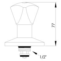 sanibel-Oberteil a. Messing DN 15 (1/2") für UP-Ventile Dreikanthaubengriff blau