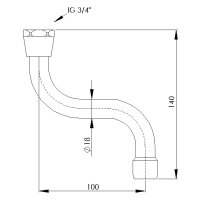 sanibel-S-Rohrauslauf flachdichtend DN 20 (3/4")...