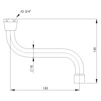 sanibel-S-Rohrauslauf flachdichtend DN 20 (3/4")...