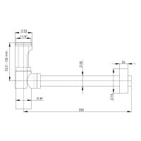 sanibel-Designsiphon rund DN32 (11/4") Tauchrohr...