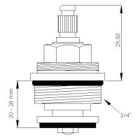 sanibel-Innenoberteil aus Messing DN 20 (3/4")...