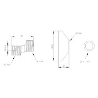 sanibel-S-Anschluss verdeckt DN 20x15 (3/4x1/2") MS...