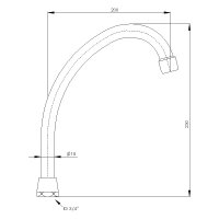 sanibel-HU-Rohrauslauf flachdicht. DN 20 (3/4")...