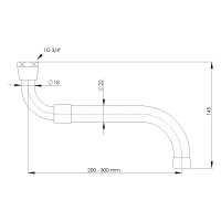 sanibel-S-Rohrauslauf flachdicht. DN 20 (3/4")...