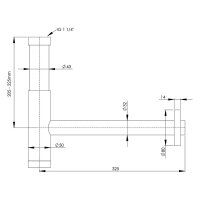 sanibel-Designsiphon rund DN32 (11/4") Tauchrohr...