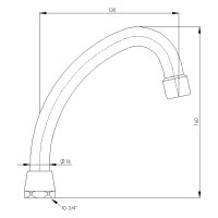 sanibel-HU-Rohrauslauf flachdicht. DN 20 (3/4")...