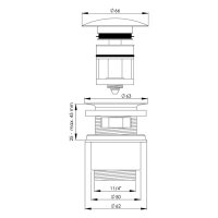 sanibel-Design-Excentergrt. Druckverschl rund gewölbt DN 32 (11/4") m Fangkorb vc