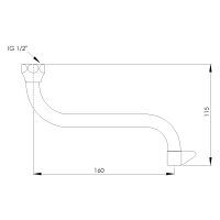 sanibel-Elektro-S-Rohrauslauf DN15(1/2") 160mm mit...