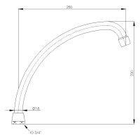 sanibel-HU-Rohrauslauf flachdicht. DN 20 (3/4")...