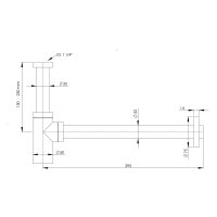 sanibel-Universal-Designsiphon rund DN 32 (11/4") schwarz