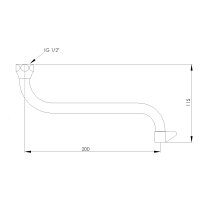 sanibel-Elektro-S-Rohrauslauf DN15(1/2") 200mm mit...