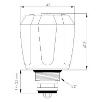 sanibel-Oberteil aus Messing DN 15 (1/2") mit...