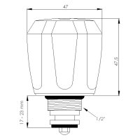 sanibel-Oberteil aus Messing DN 15 (1/2") mit...