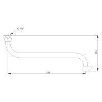 sanibel-Elektro-S-Rohrauslauf DN15(1/2") 250mm mit...