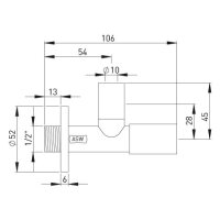 sanibel-Design-Eckventil rund selbst- dichtend DN 15...