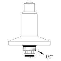 sanibel-Steckschlüssel-Oberteil aus Messing DN 15 (1/2") für UP-Ventile