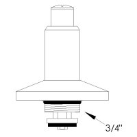 sanibel-Steckschlüssel-Oberteil aus Messing DN 20 (3/4") für UP-Ventile