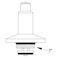 sanibel-Steckschlüssel-Oberteil aus Messing DN 25 (1") für UP-Ventile